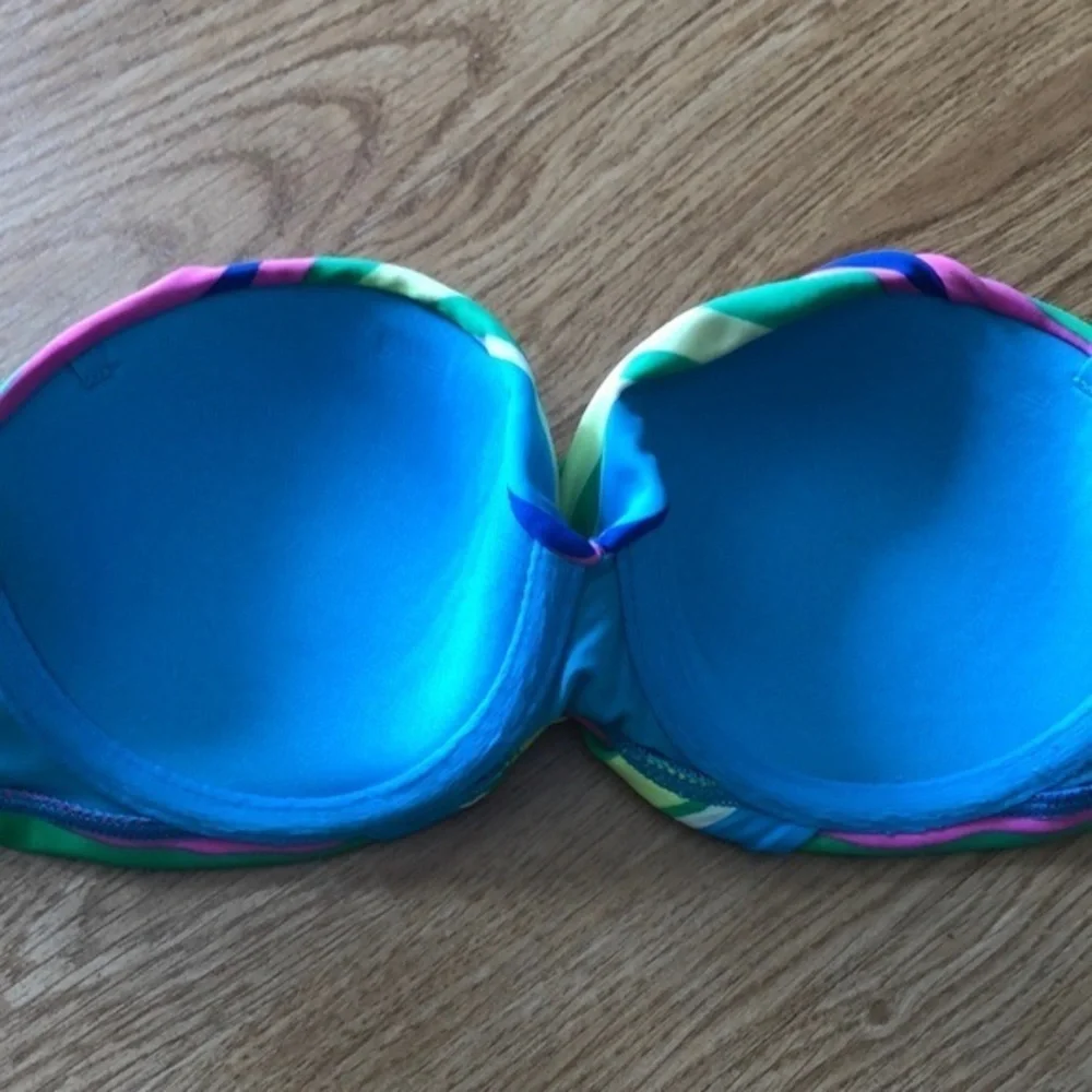 Aerie Bikini Top‎ 32B Underwire Striped Strapless